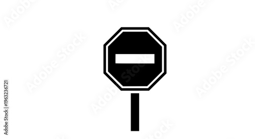 Octagonal Stop Sign with a Horizontal Bar – A Universal Symbol for Prohibition and Restriction