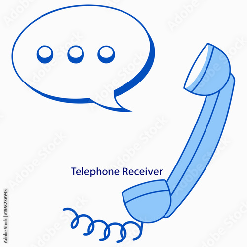 Telephone receiver with speech bubble, representing conversation and dialogue