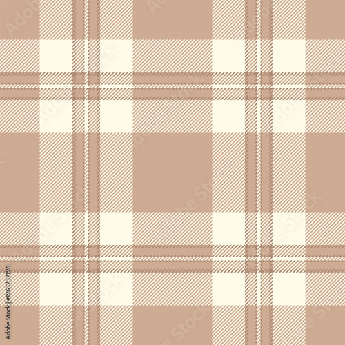 Realistic pattern check texture, international tartan background fabric. Online plaid seamless textile vector in light and orange colors.
