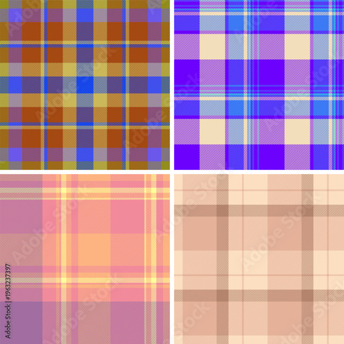 Plaid pack designed for classic layouts and retro branding. Vector format preserves crisp vintage detail.