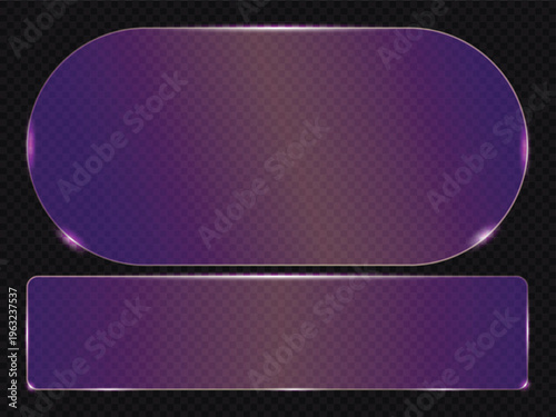 Glossy Glass UI Panels with Purple Gradient Neon Glow for Modern Interface