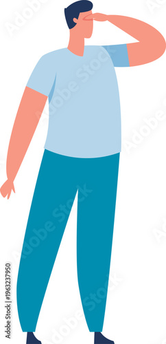 Man looking into distance searching for future