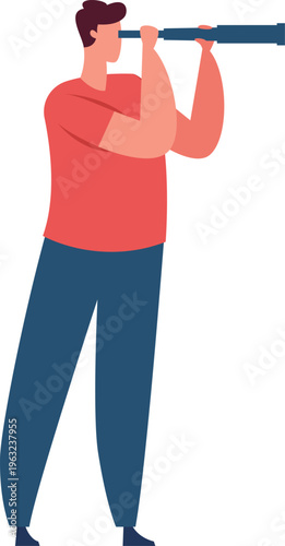 Person looking through spyglass searching future opportunities