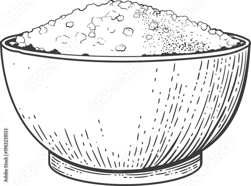 Bowl with cooking ingredient for seasoning food