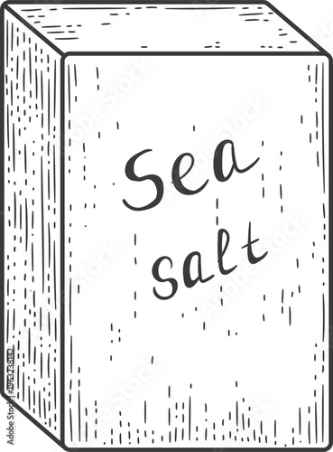 Sea salt box for cooking and flavoring food