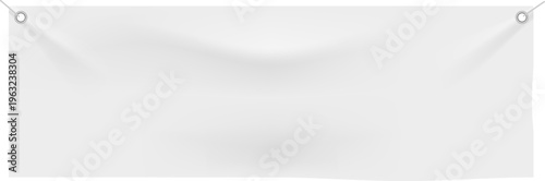 White hanging banner template presenting empty advertising space