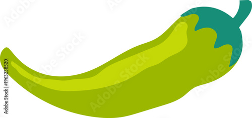 Green chili pepper vector illustration for spicy food