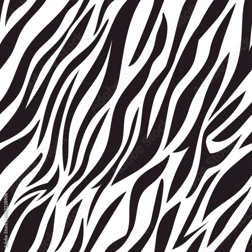 Seamless zebra stripes pattern forming animal texture