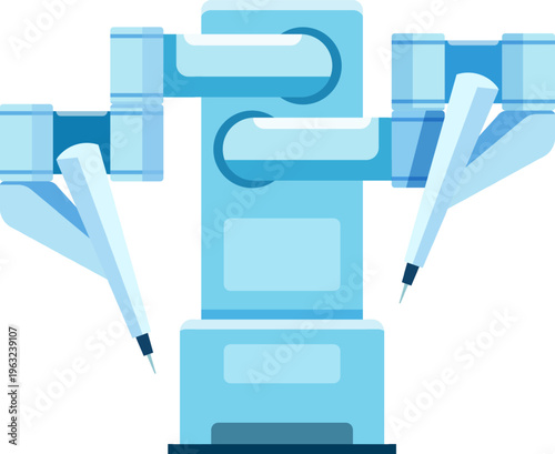 Robotic surgeon performing futuristic minimally invasive operation