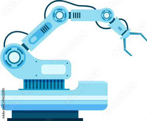 Robotic arm performing industrial automation and manufacturing tasks