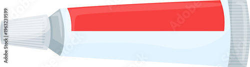 Toothpaste tube with red stripe for dental care