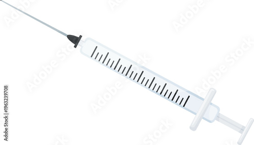 Syringe representing vaccine injection and medical treatment