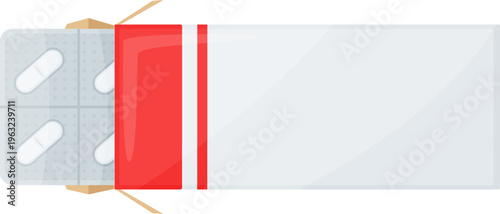 Open medicine box revealing blister pack with pills