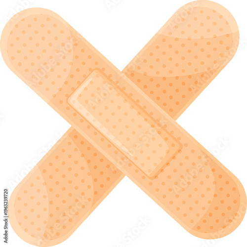 Crossing bandages providing first aid and patient care