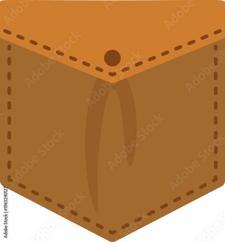 Brown patch pocket illustration with button flap