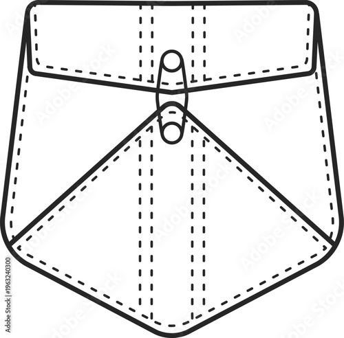 Fashion accessory pouch with pin fastening