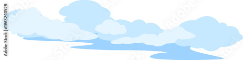 Blue clouds floating in clear sky illustration