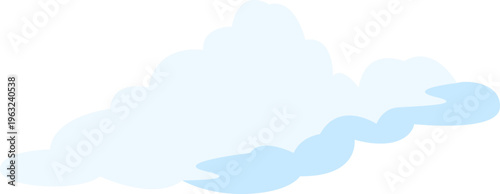Puffy cumulus cloud illustration on white background