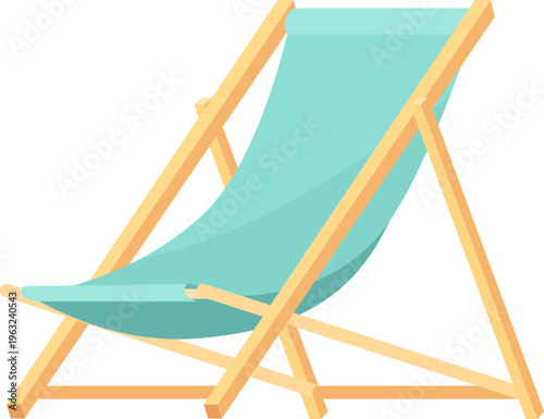 Deck chair with turquoise fabric for summer relaxation
