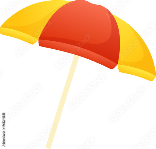 Colorful beach umbrella offering summer sun protection