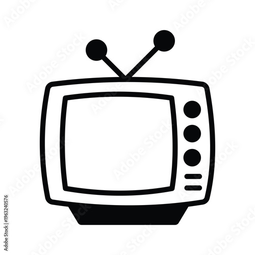 Retro TV Vector icon which can easily modify or edit