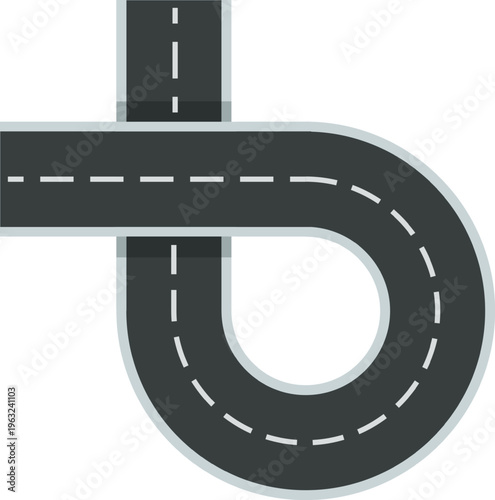 Road intersection creating a looping path