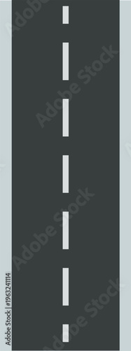 Asphalt road showing dashed white line marking