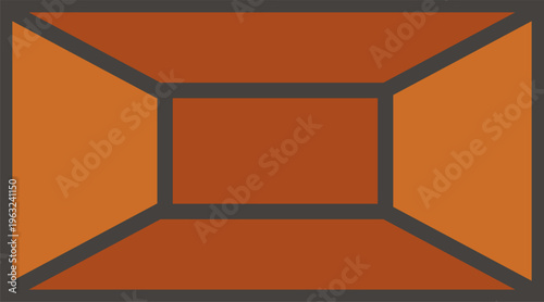 Abstract geometric rectangle creating spatial perspective