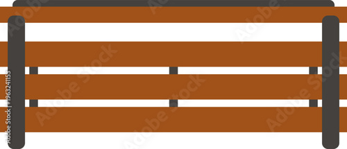 Brown wooden bench providing simple outdoor seating