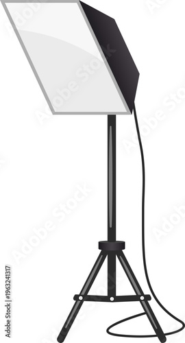 Studio softbox light standing on tripod for illustration
