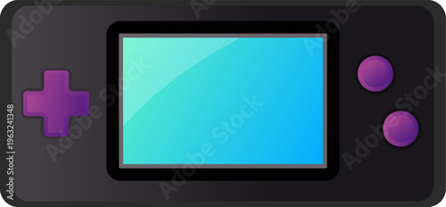 Handheld video game console playing digital entertainment