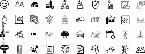 Collection of diverse icons representing various life aspects