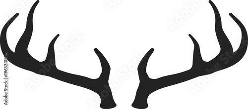 Deer antler silhouette illustrating hunting wild animals concept