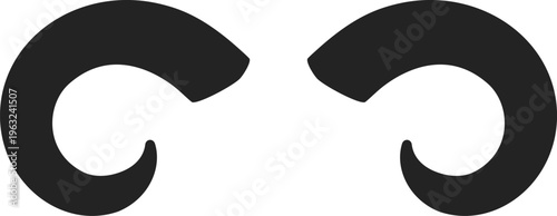 Ram horns silhouette illustrating animal power symbol