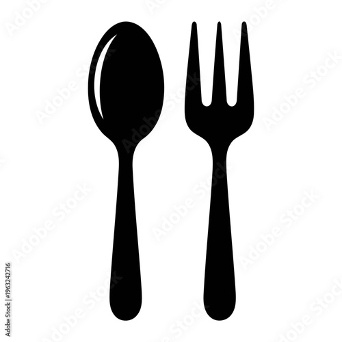 Elegant spoon and fork utensil cutlery set