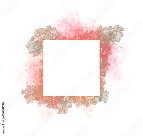 Colorful Abstract Bloom Frame with Brush Strokes