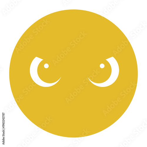 Angry face emoji round icon graphic