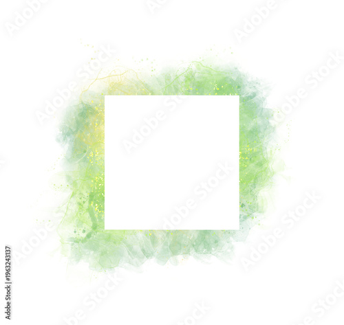 Vibrant Green Yellow Abstract Splash Frame