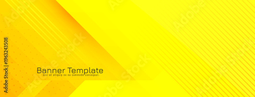 Abstract triangular mosaic pattern modern yellow banner design