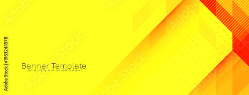 Abstract triangular mosaic pattern modern yellow banner design