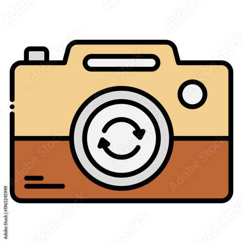 Camera Icon with Refresh Arrows for Photography App