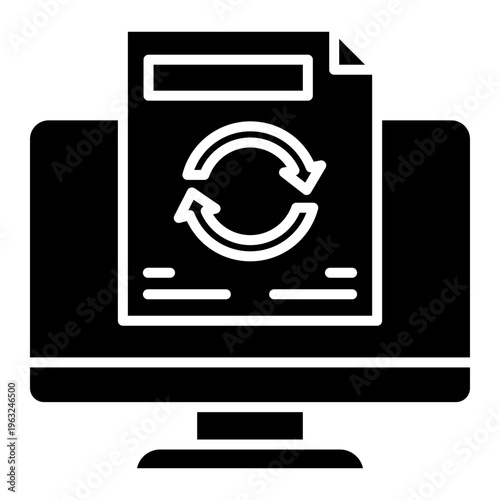 Data Synchronization Concept on Computer Screen