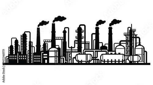 Industrial Factory Skyline CNC Plasma Cutting Vector