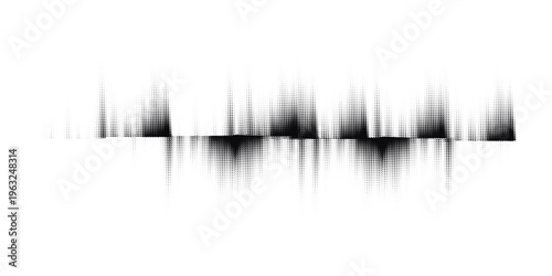 Quadro su tela Modern Audio Spectrum Visualization with Dotted Halftone Effect, vector ilustrat