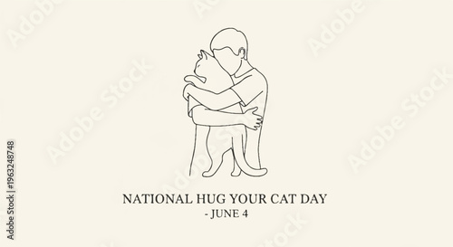 Person hugging cat national hug your cat day june 4 animal affection