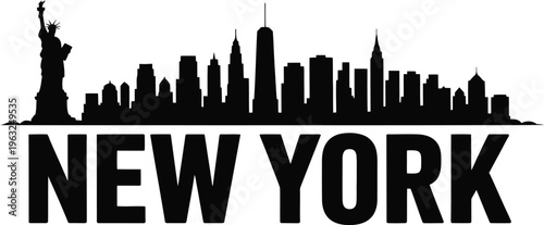 New york city skyline silhouette logo