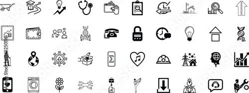 Diverse icons representing various daily life activities and concepts