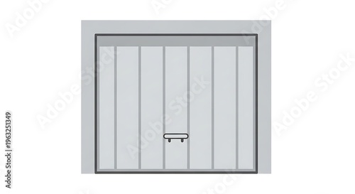 Gray wooden door with frame.