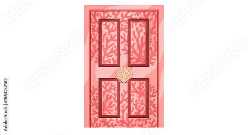 Vibrant Pink Window Pane Design Element.