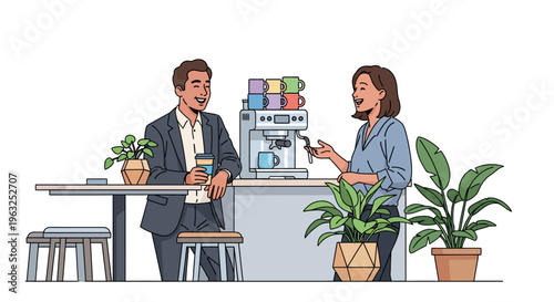 Colleagues Having Friendly Office Coffee Break